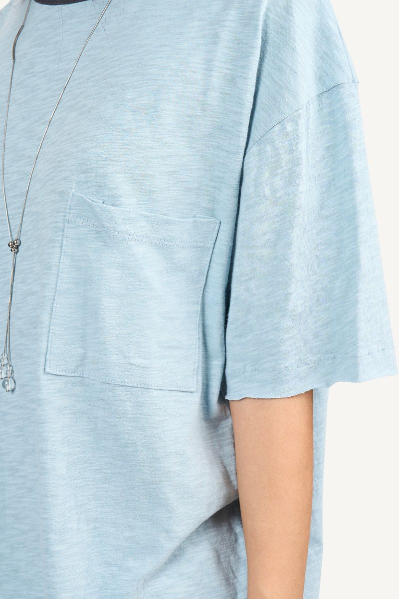 Slub rib layered T-shirt