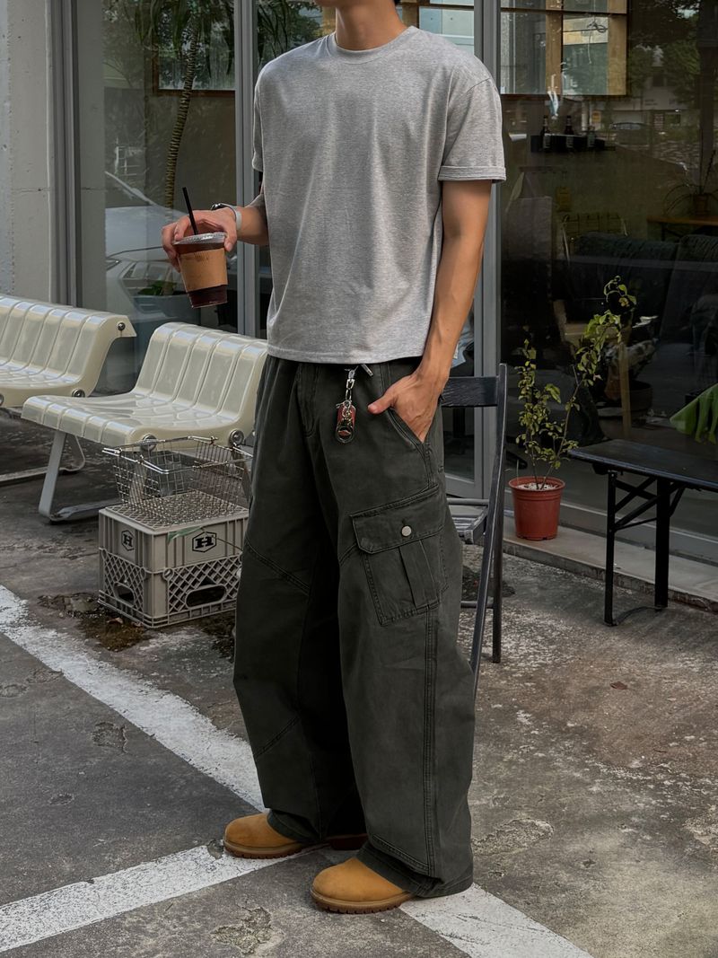 Pigment Diagonal Seam Cargo Pants (3 Colors)