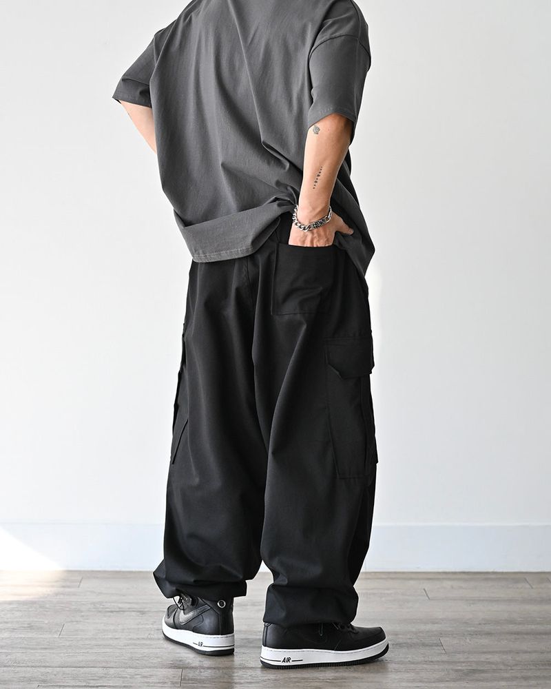 SIO WIDE CARGO PANTS BK
