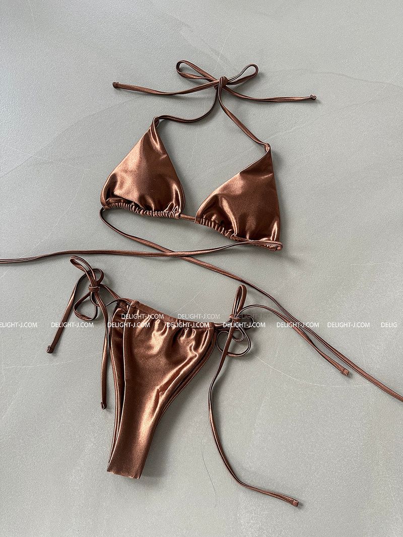 satin strap bikini