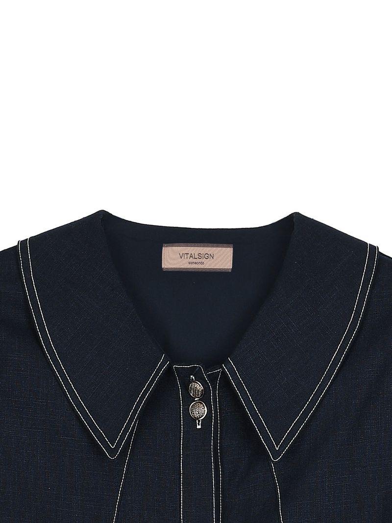 Two Button Collar Stitch Dress