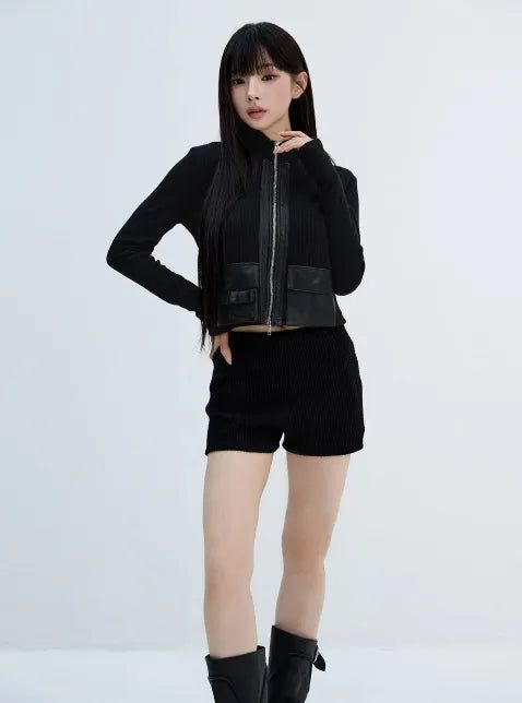Cargo Pocket Zip-Up Cardigan