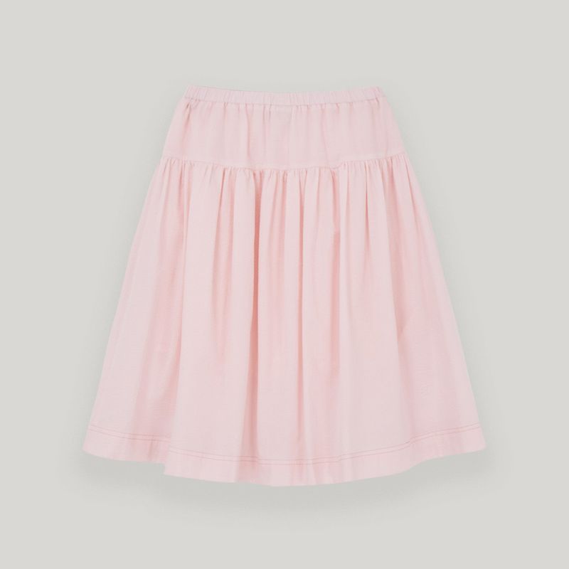 Pink Seersucker Pocket Skirt