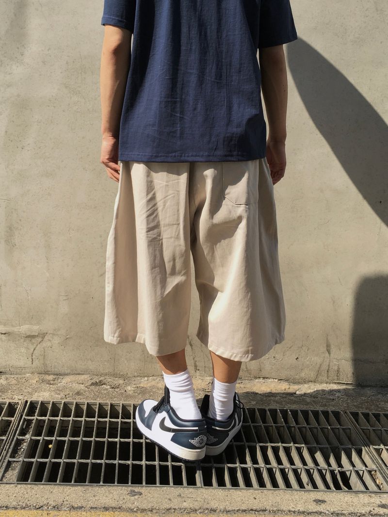 Mio Basic Pintuck Bermuda Pants 2C
