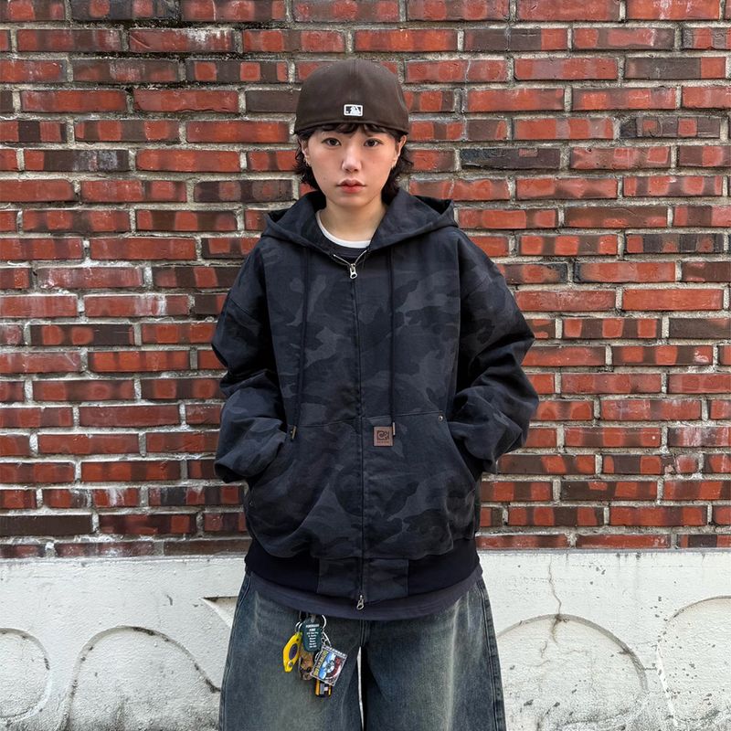 Vintage Work Camo Hooded Jacket