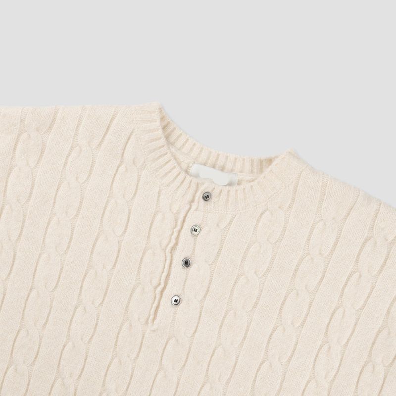 No.1512 A henley cable KNIT (5color)