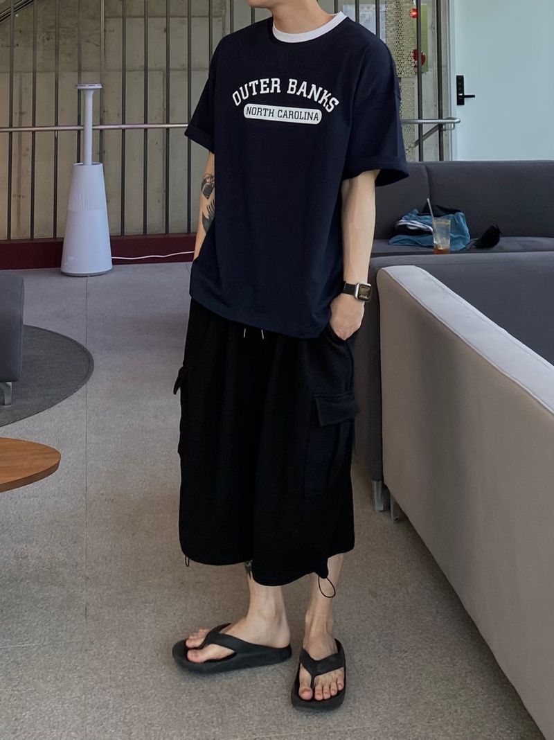 Terry Cargo Sweat String Half Pants 3C