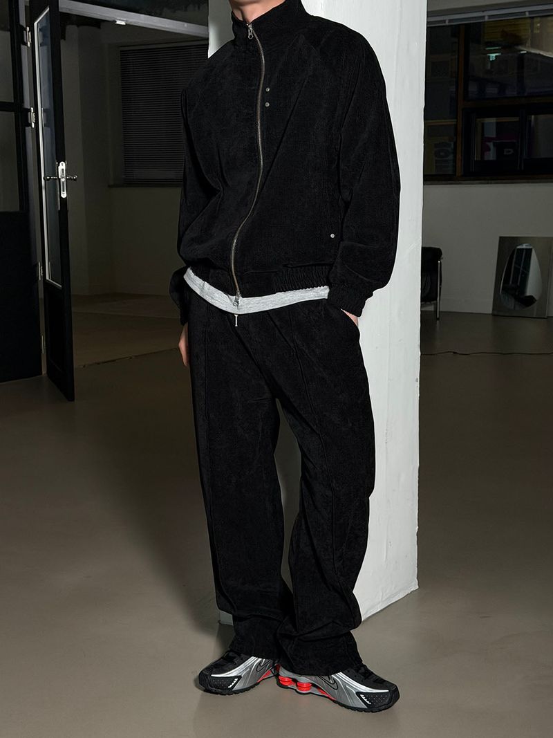 [SET UP가능] Velvet wide training pants(2color)