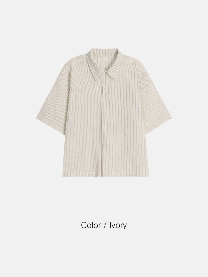 Cipher Cropped Short Sleeve Shirt (2 Colors)
