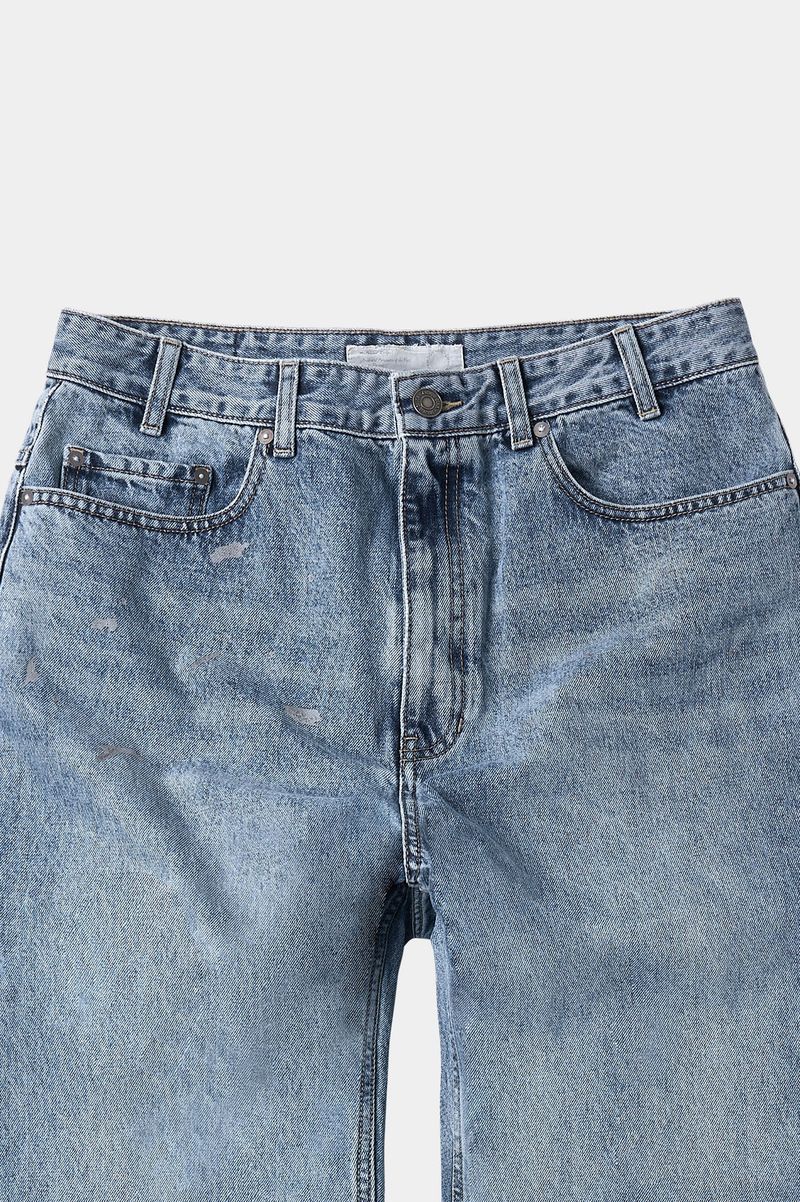 Aged Splatter Carpenter Denim Pants(Washed Blue)