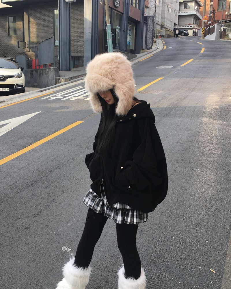 Corduroy hood jumper