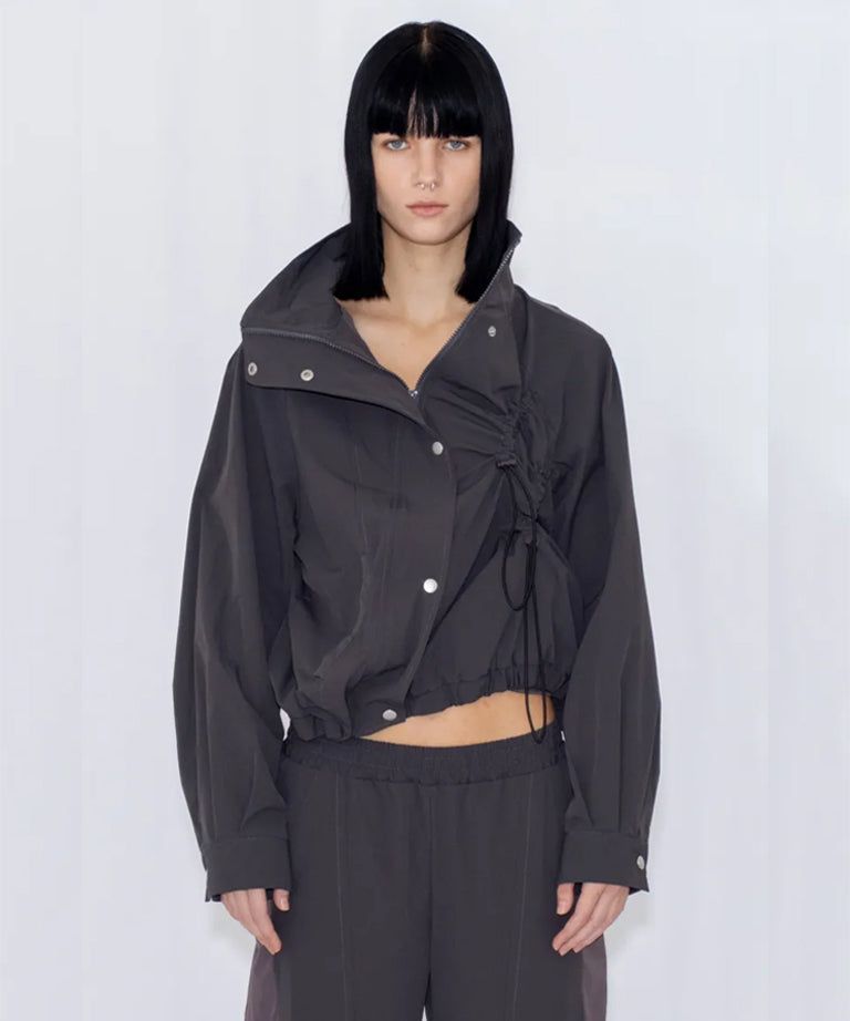 DRAWSTRING TRACK JACKET