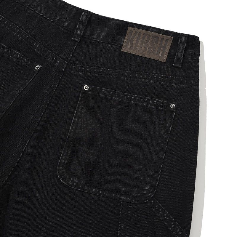 CARPENTER WIDE FIT DENIM PANTS [BLACK]