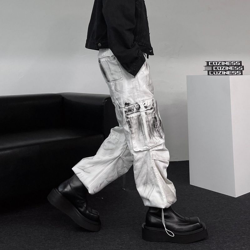 DV Dirty Parasuit White Cargo Pants