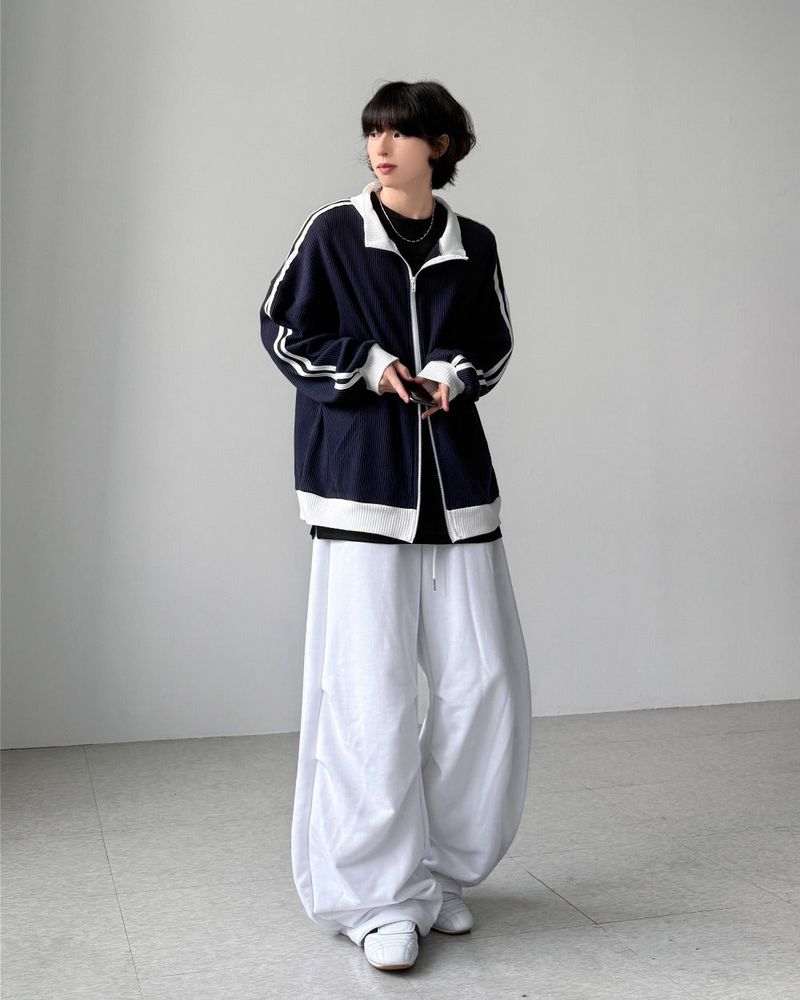 Keria Waffle Track Zip-up
