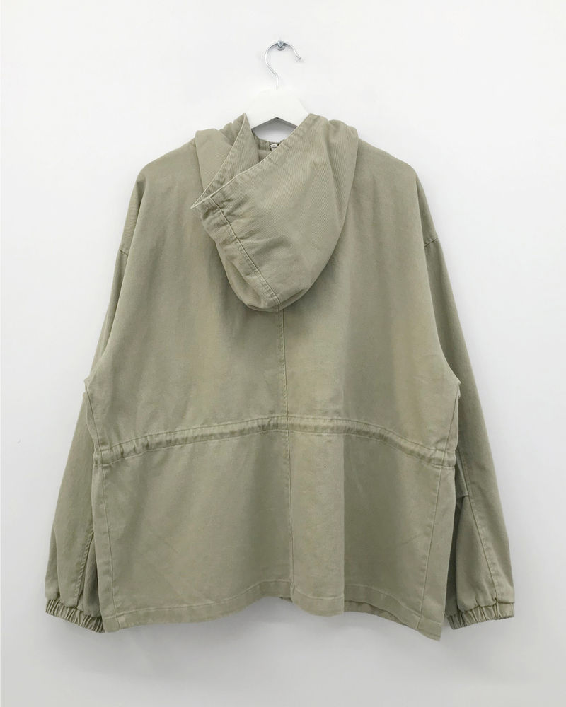 Morrow washed hooded field jacket (2color)