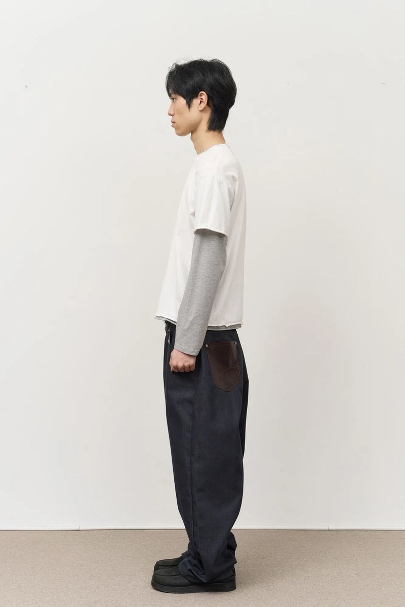 Peo Back Leather Denim