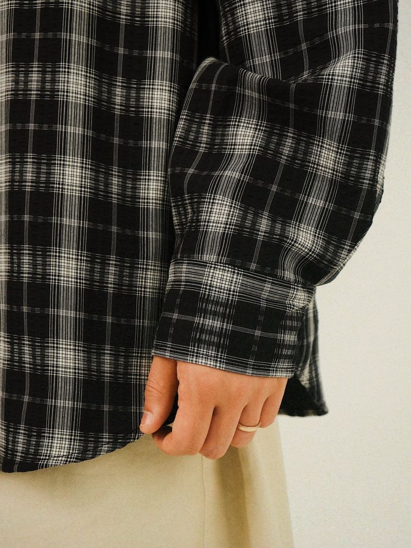 BU Hard Overfit Check Shirts Jacket