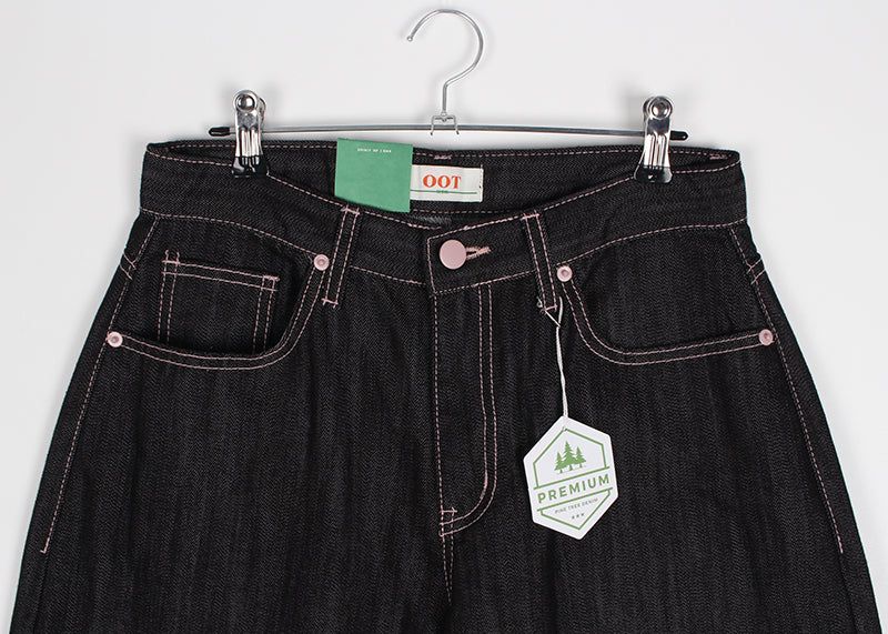 PINK HEART WIDE DENIM