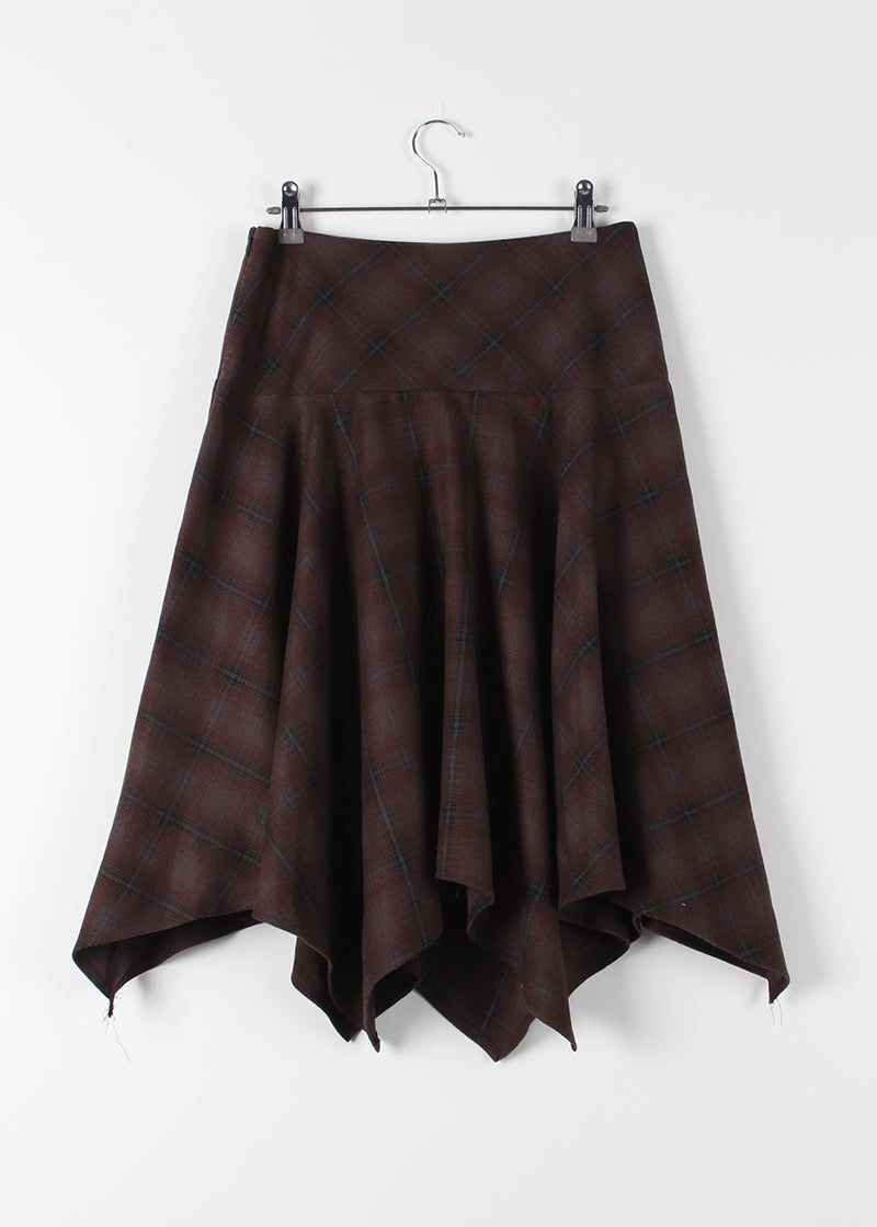 CHECK FLARE SKIRT