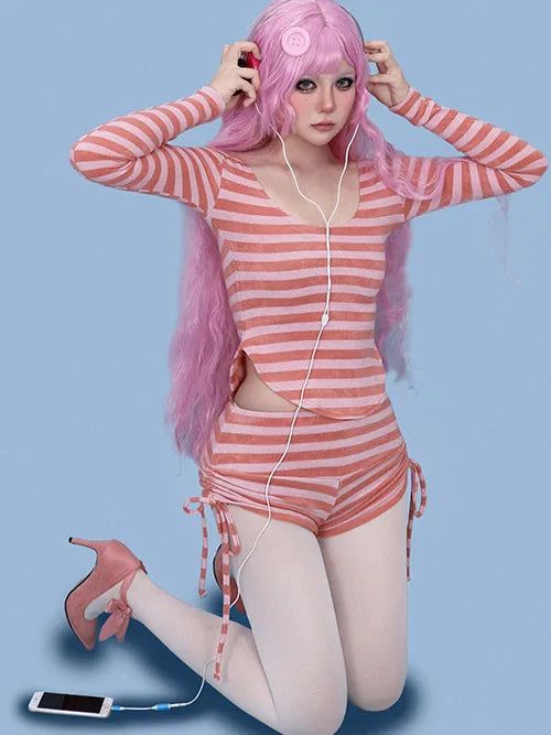 KUO（クーオ）の「lilly striped shirring knit shorts (3color)（Pants）」