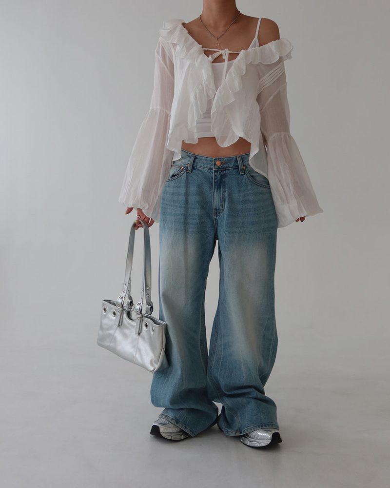Shade light blue low wide jeans