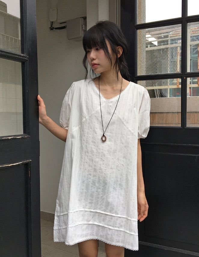 Muse Lace V-Neck Over Fit Layered Mini One Piece