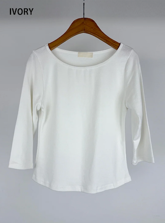 BOAT NECK MID SLEEVE TEE (4C)