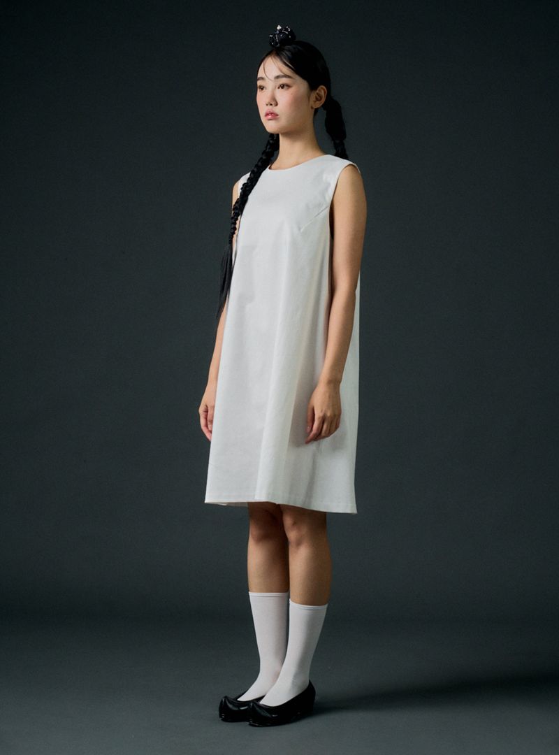 Pinny layered dress (white)