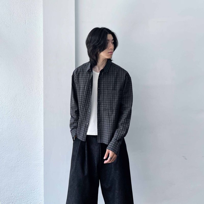 Relaxed Pocketless Check Shirt