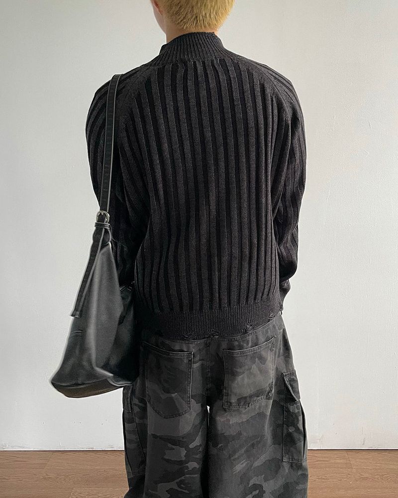 Frame Damage Knit Zip-up
