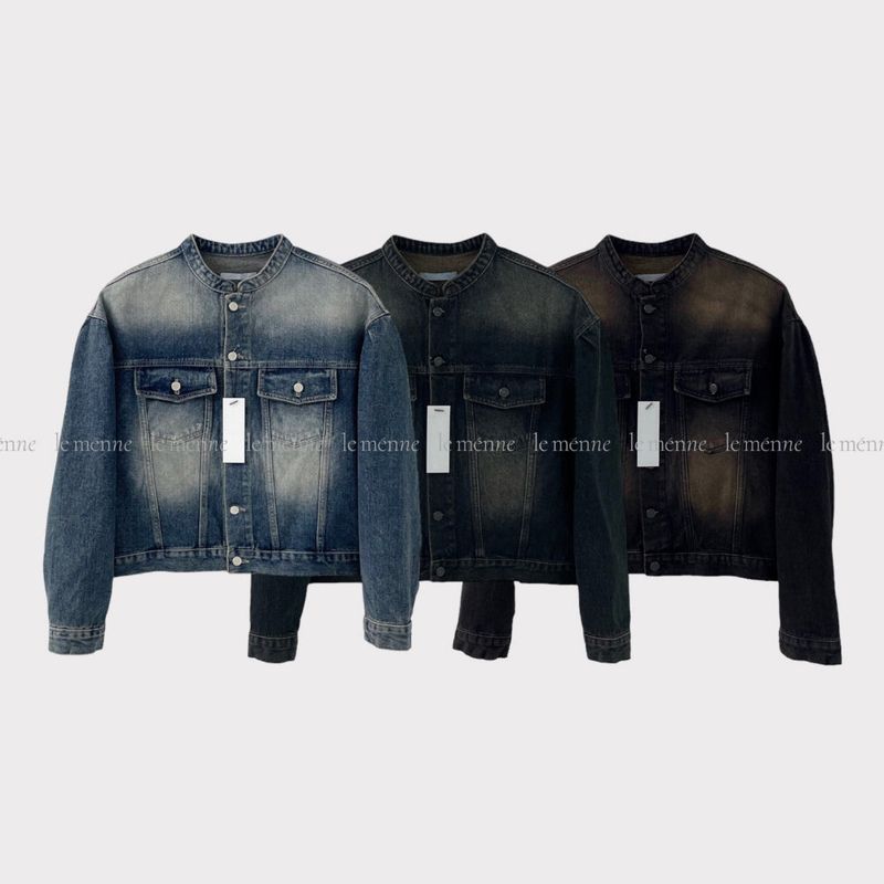 LMN Unbay Brush Crop Over Denim Jacket (3 colors)