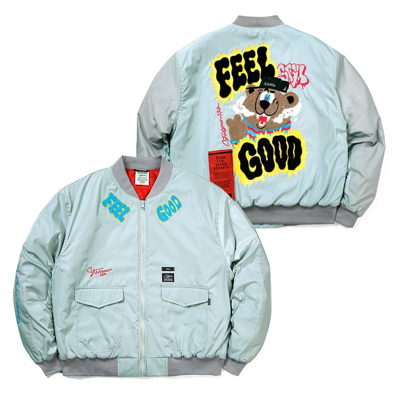 STIGMA(スティグマ)の「21 BEAR OVERSIZED MA-1 JACKET BLUE GREY(Jackets/Outerwear)」