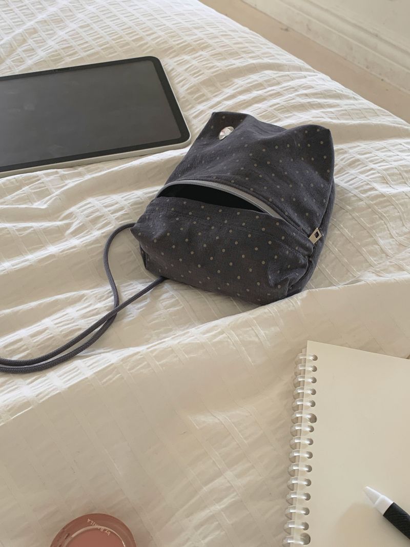mini pocket bag - grey dot