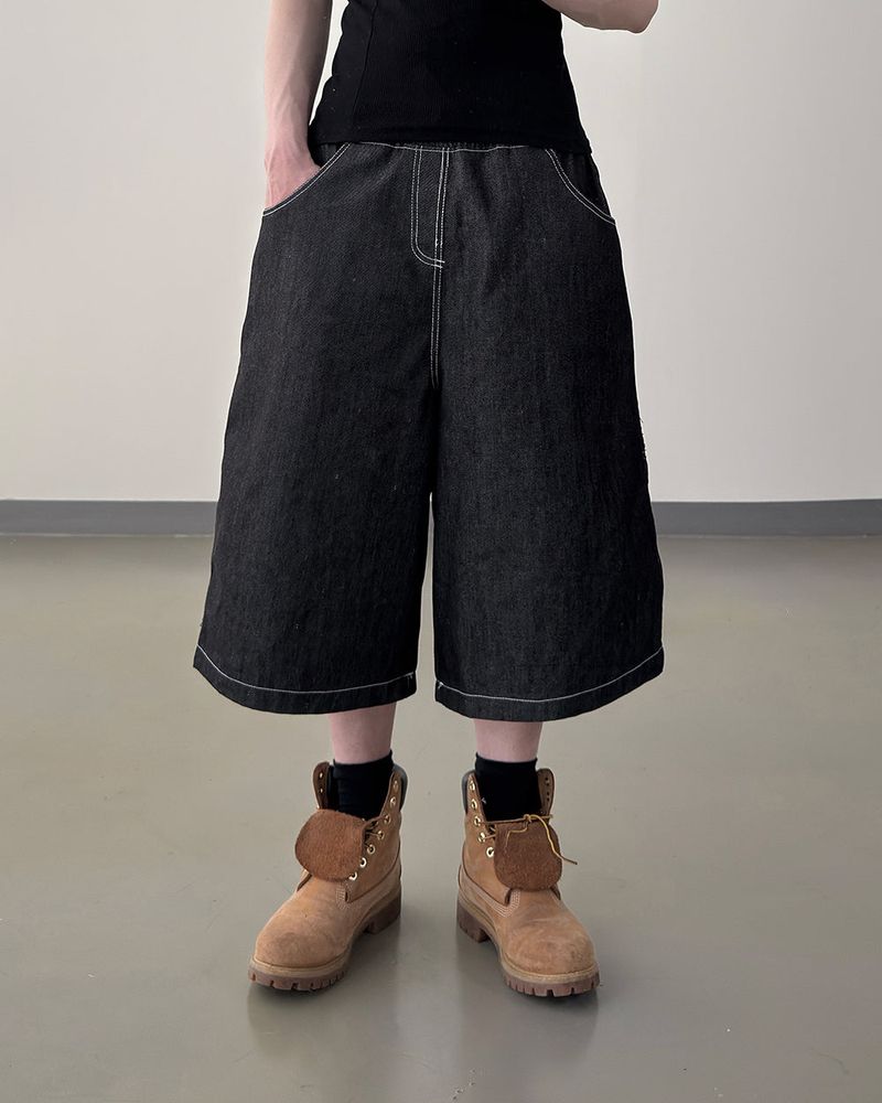 Stel Patch Bermuda Denim Pants