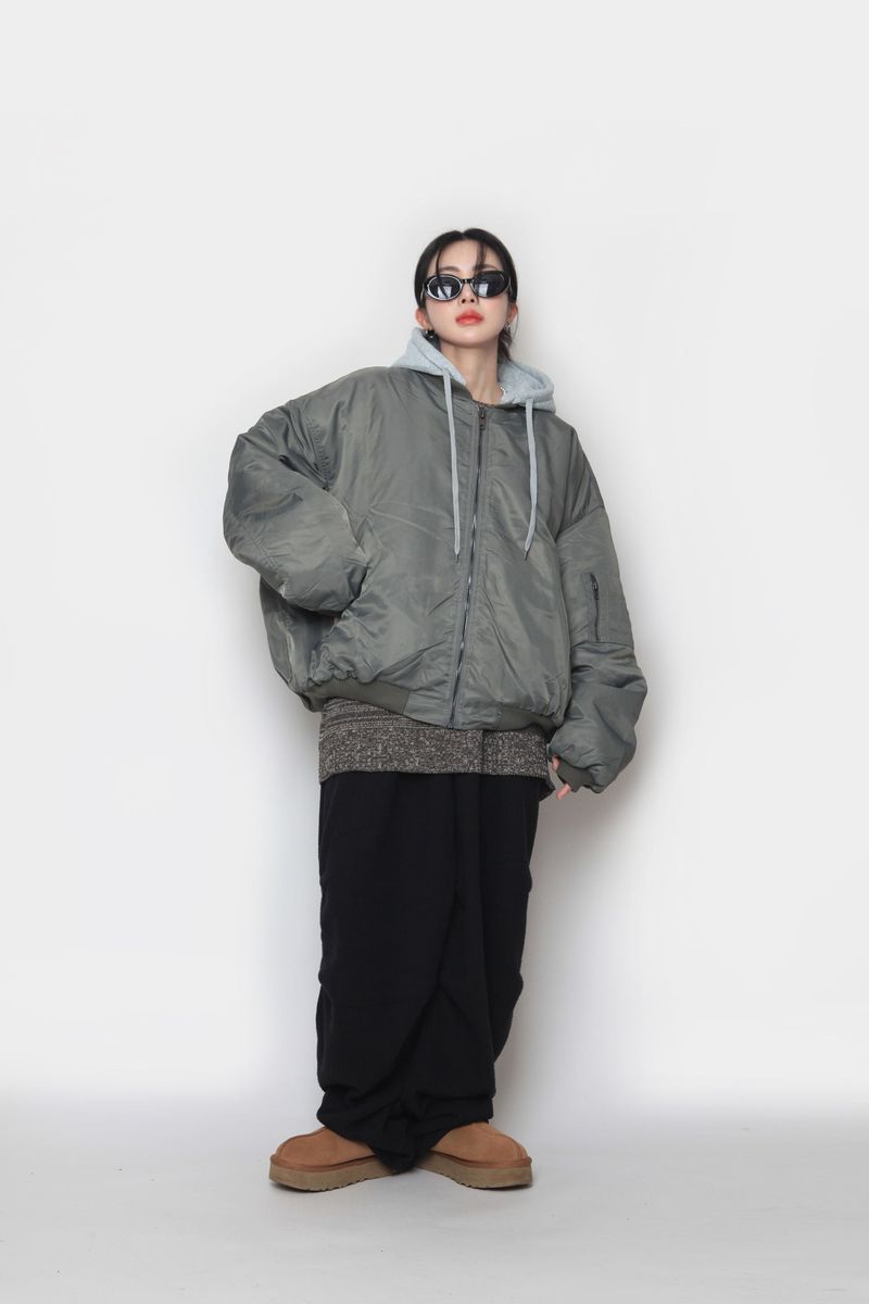 Hooded aerial jumper padding