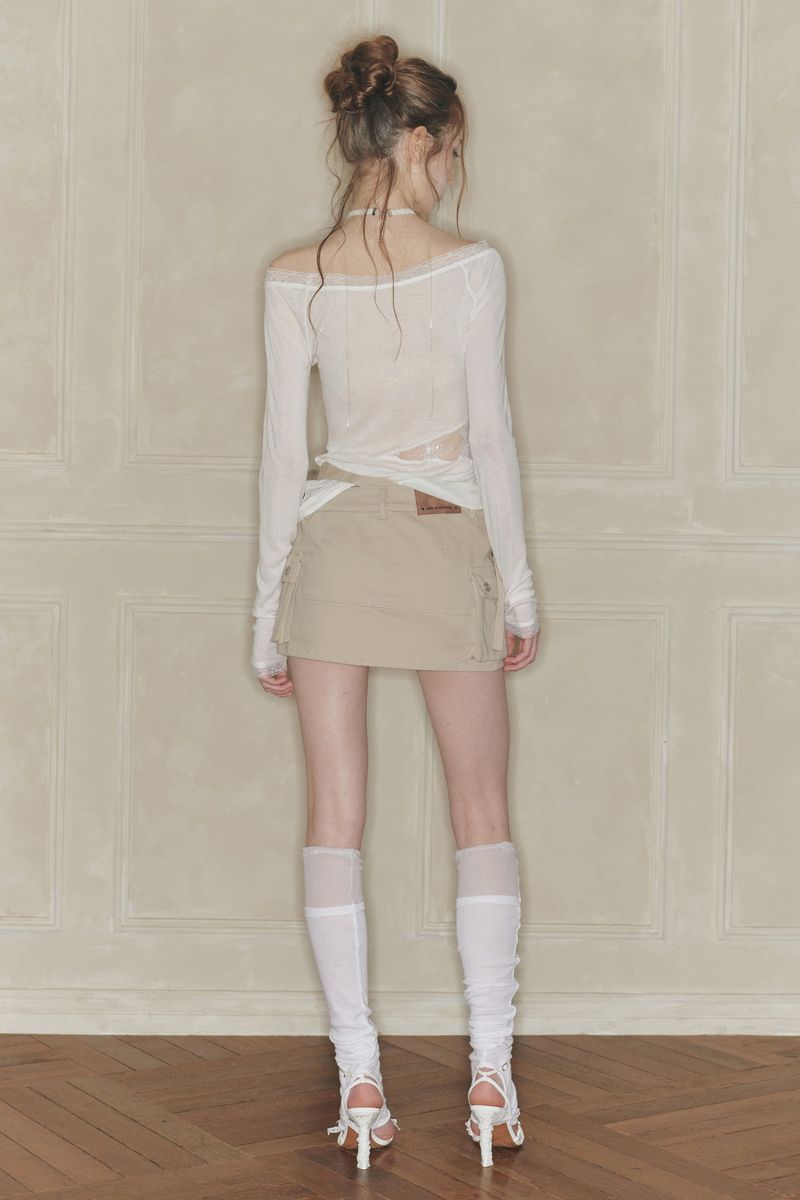LACE BOATNECK TOP white