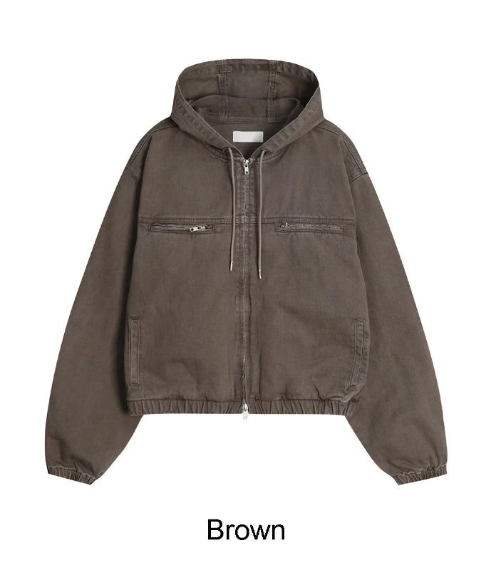 Pedo Dyeing Crop Hood Jacket