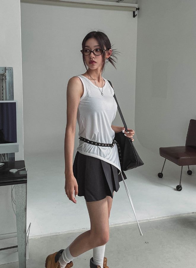 Tiba pleats mini skirt