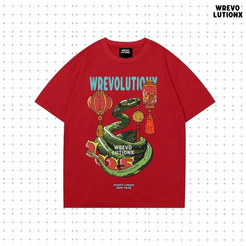 WREVOLUTIONX by WooLeeX（レボリューションエックス バイ ウーリーエックス）の「New Year Snake Year T-Shirt (Red)（Tops）」