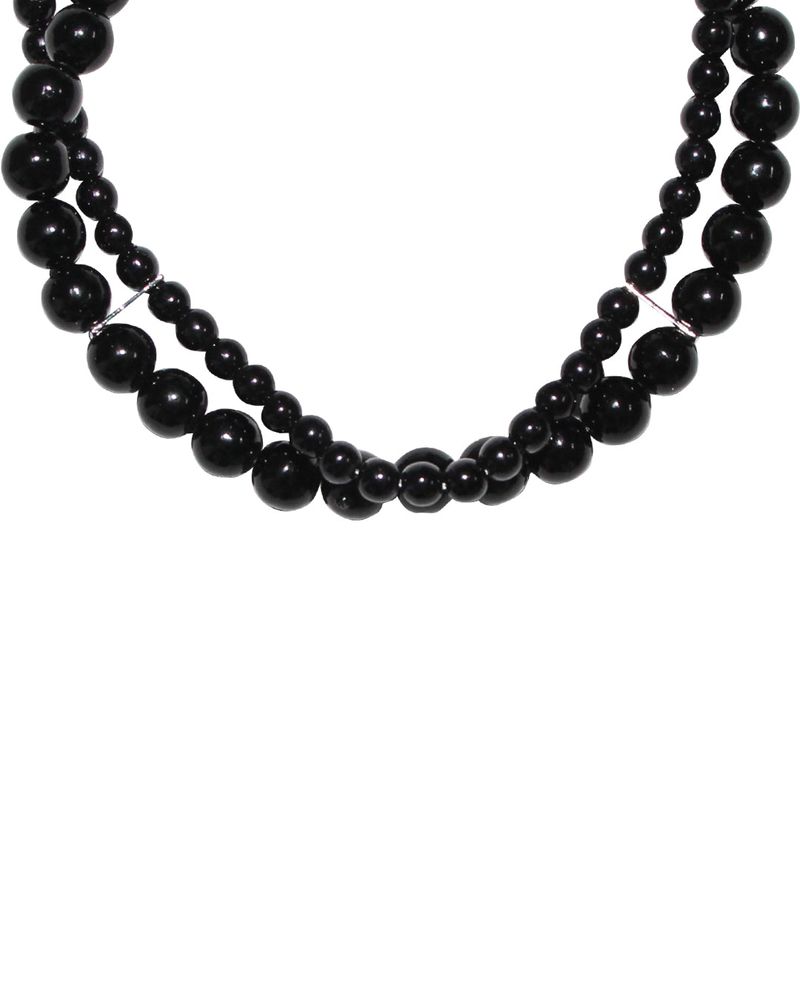 Black bar black necklace