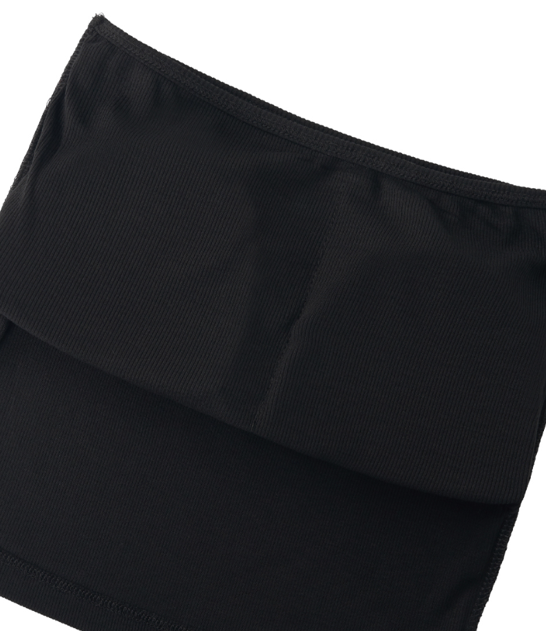 [mnem] pure padded tube top (black)