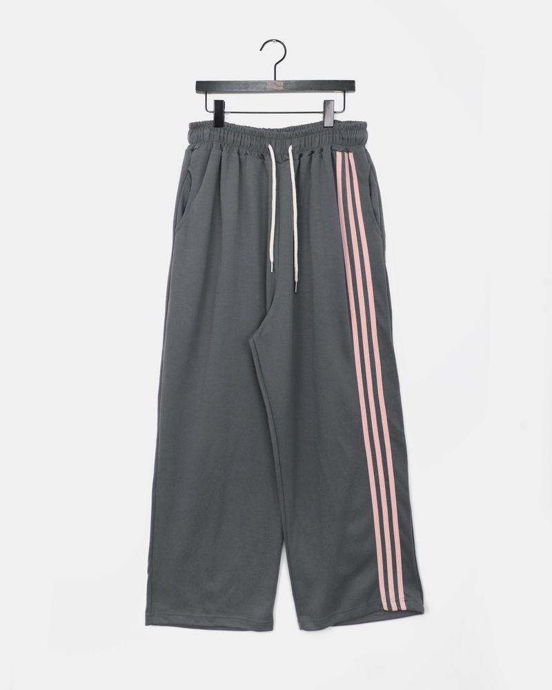 Kinda track snap button wide long sweat pants