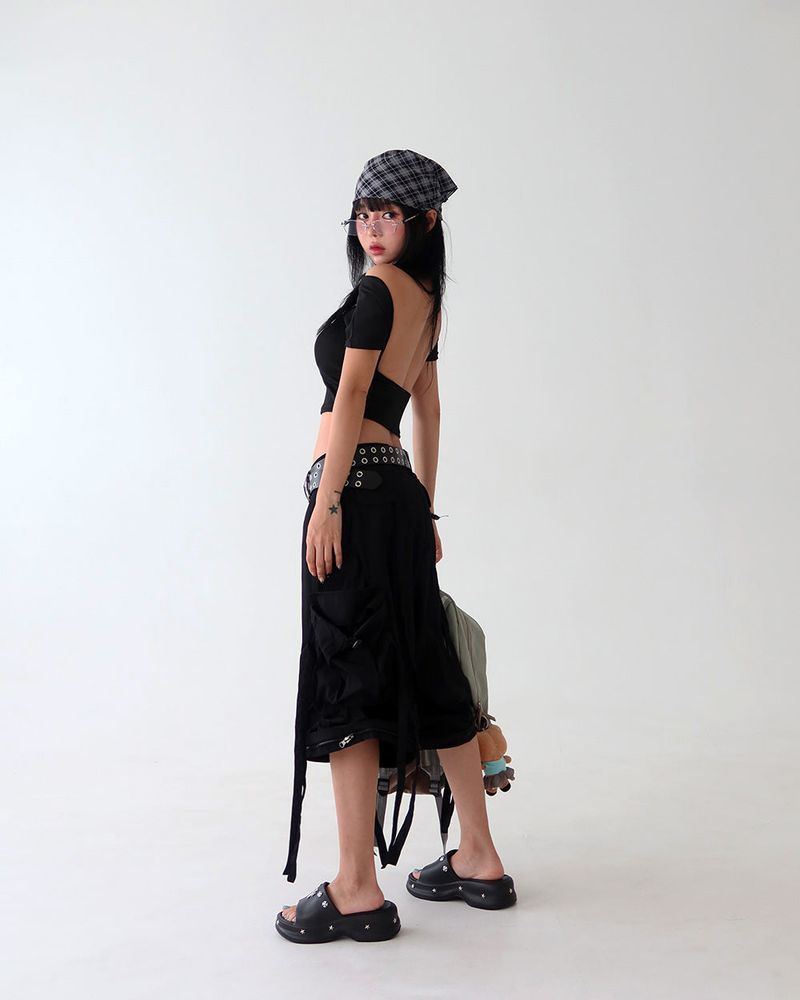 [UNISEX] Checkered linen square scarf