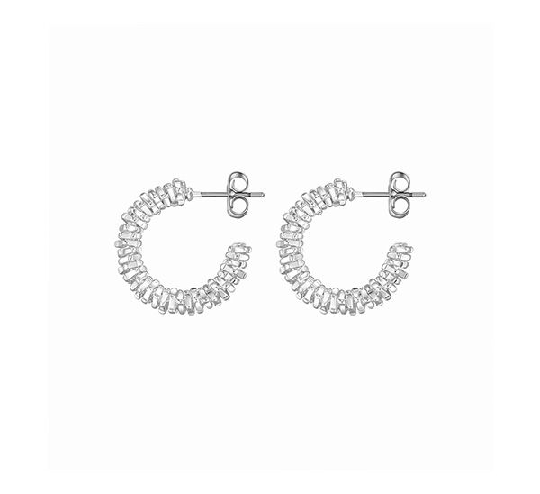 sparkling texture hoop earrings