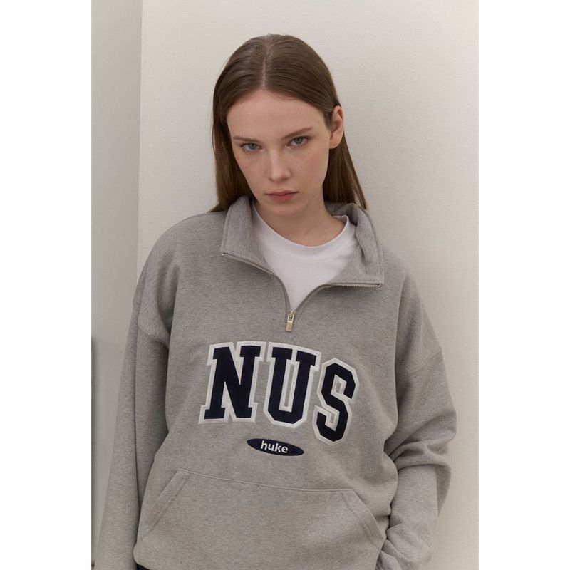 Huke x Nus. ハーフジップアップ(BLACK)