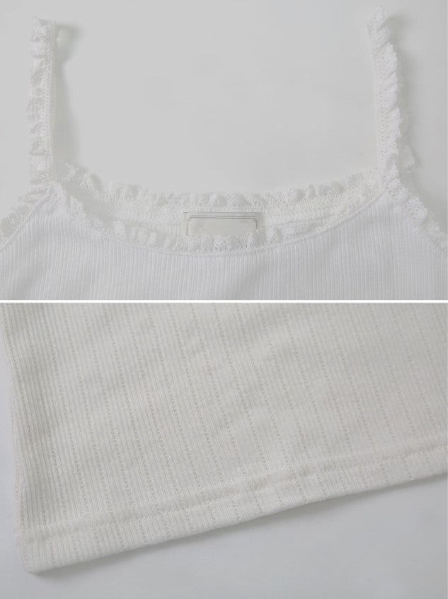 MD Lace Rib Layered Sleeveless (5color)