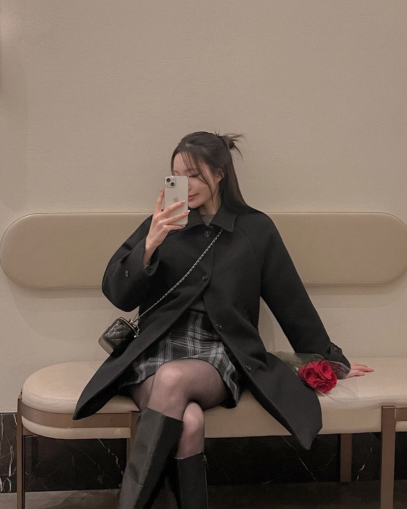 Wool half coat