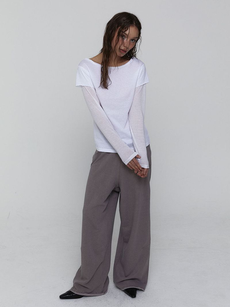Layered Long Sleeve Top_White