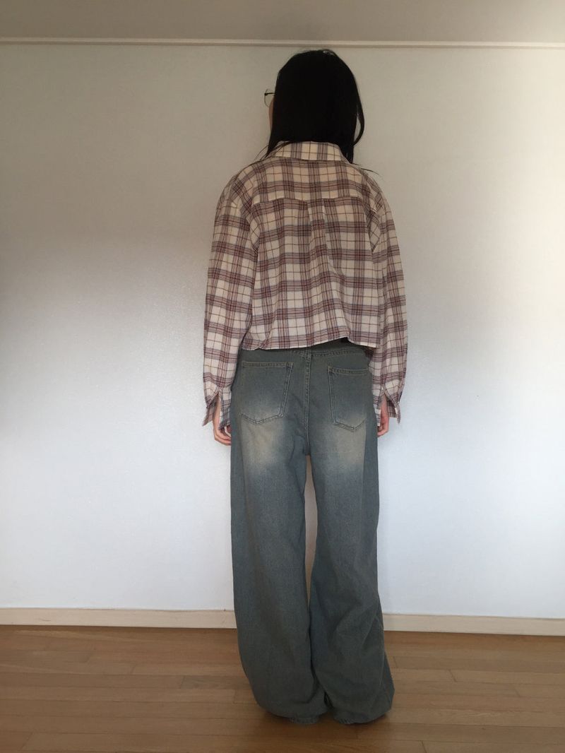 Touch denim wide long pants (2 colors)